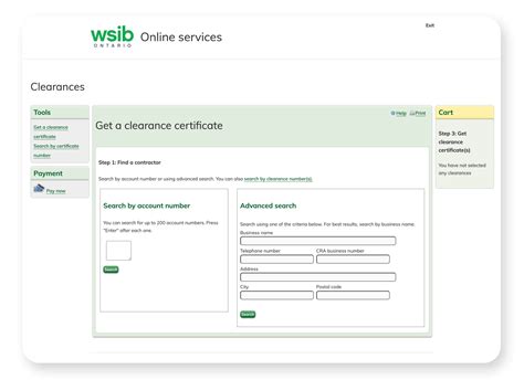 eclearance|wsib online services clearances.